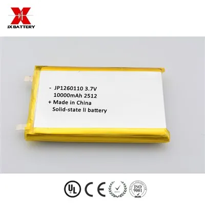 Κατασκευαστής κυψελών μπαταριών-ιόντων λιθίου- στερεάς κατάστασης JP1260110 10000mah